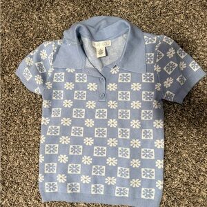 Blue Patterned Polo